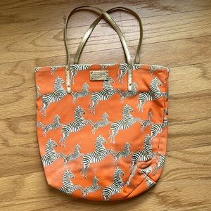 Kate spade zebra tote, orange